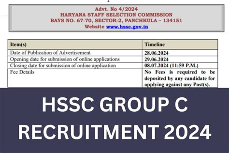 HSSC Group C Recruitment 2024 15755 Apply Online Notification Pdf