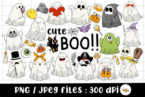 Cute BOO Clipart Halloween Clipart Ghost Clipart Pumpkin - Etsy