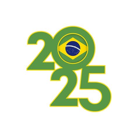 Premium Vector | 2025 banner with Brazil flag inside Vector illustration