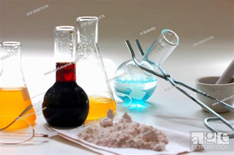 Chemical Glass Tubes And Retorts For Research Stock Photo Picture And