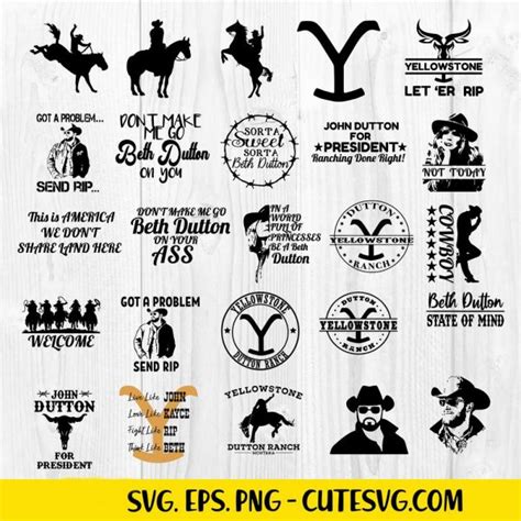 Yellowstone Bundle SVG PNG JPG EPS Cut Files for Cricut