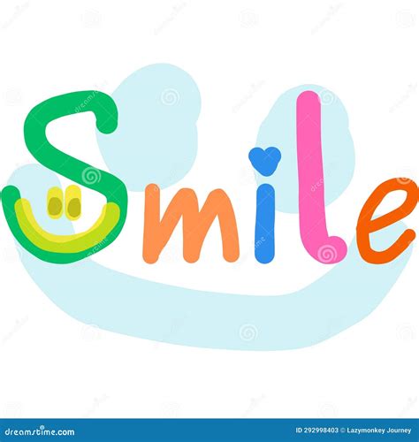 Pastel Color Smile Word with Smile Doodle Stock Illustration ...