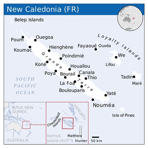 Large Political Map Of New Caledonia With Cities New Caledonia