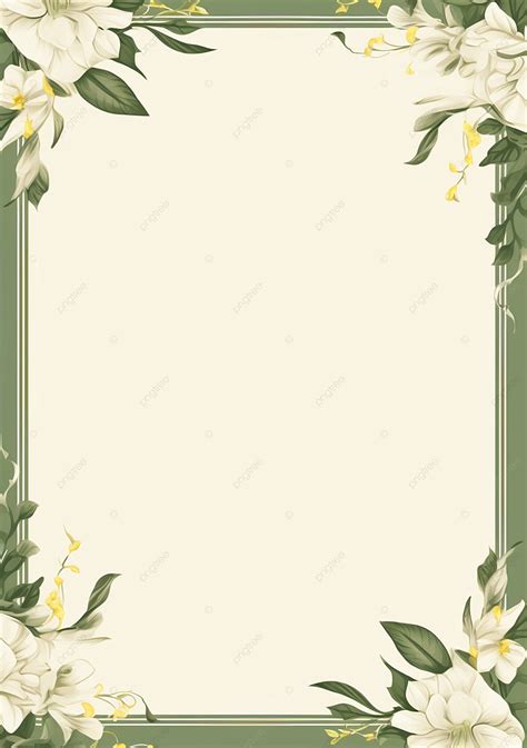 An Elegant Green Floral Background With Natural White Flowers Wallpaper ...