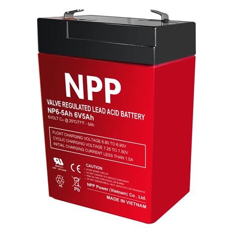 Buy NPPower NP6 5Ah F1 1 Pcs 6V 5Ah Battery Rechargeable Sealed Lead