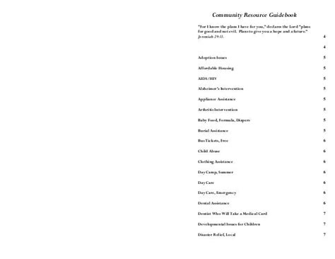 Community Resource Booklet