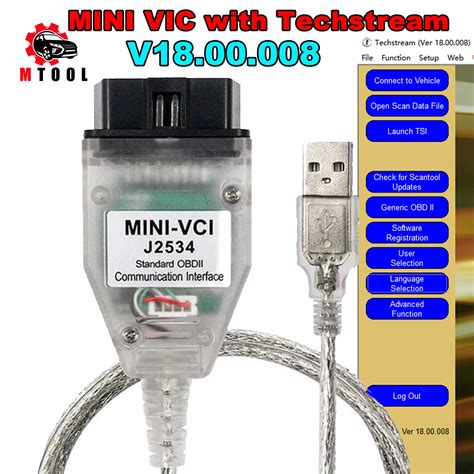 MINI VCI MINIVCI J2534 Tis Techstream Software V18 00 008 Para Toyota