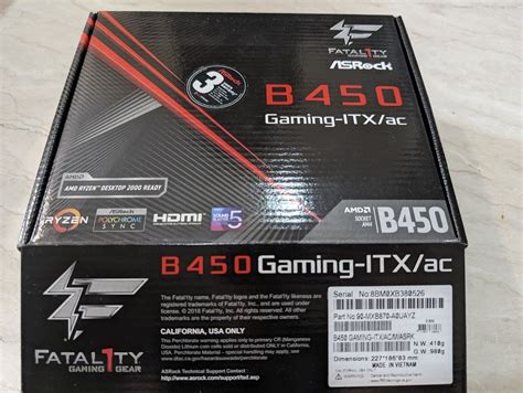 Asrock B450 Gaming ITX / AC motherboard, Computers & Tech, Parts ...