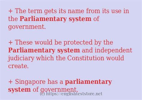 "parliamentary system" use in sentences - EnglishTestStore Blog