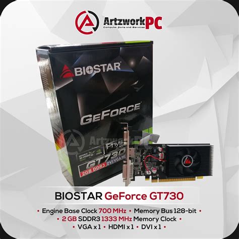 Biostar NVIDIA GeForce GT 730 2 4 GB Video Graphics Card Shopee