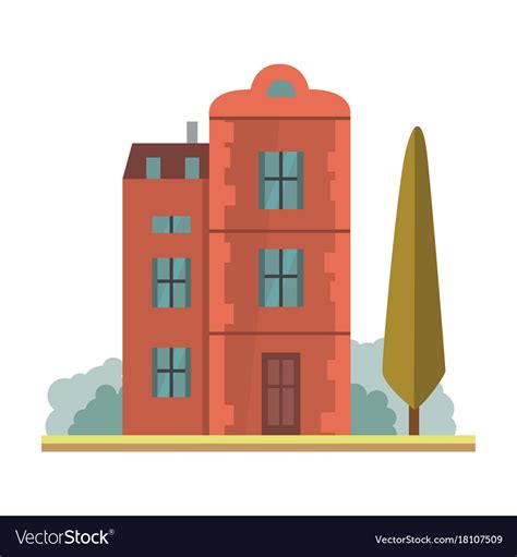 House cartoon town building Royalty Free Vector Image