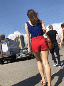 SexyCandidGirls Top Post Tall Girl In Red Shorts With Long Hot Legs Subway And Street