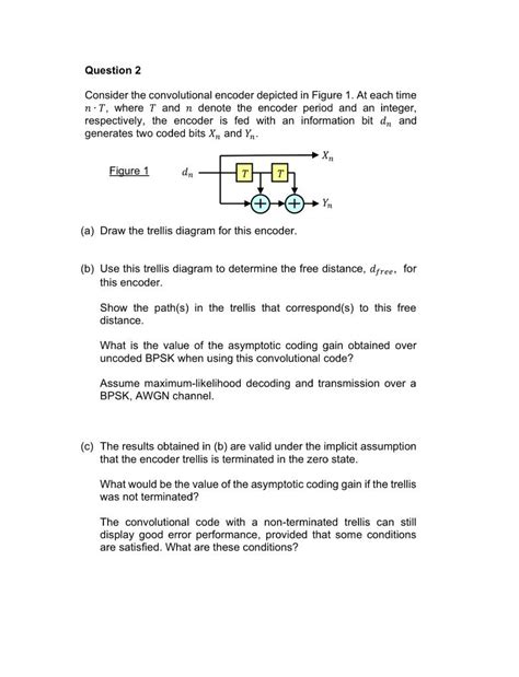 Consider The Convolutional Encoder Depicted In Figure Chegg