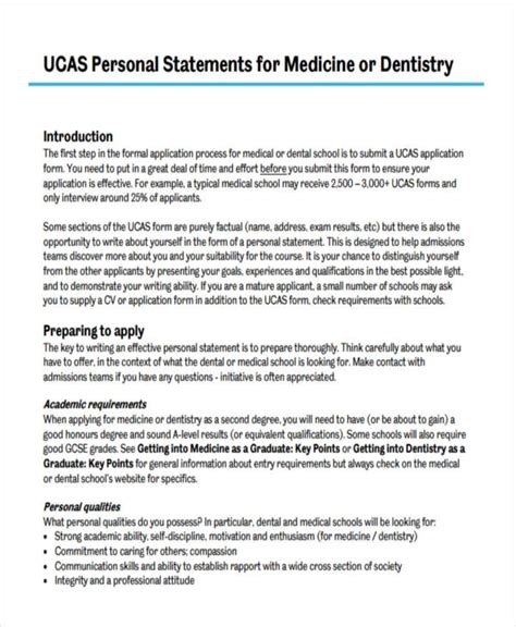 Personal Statement For Postgraduate Dental Study