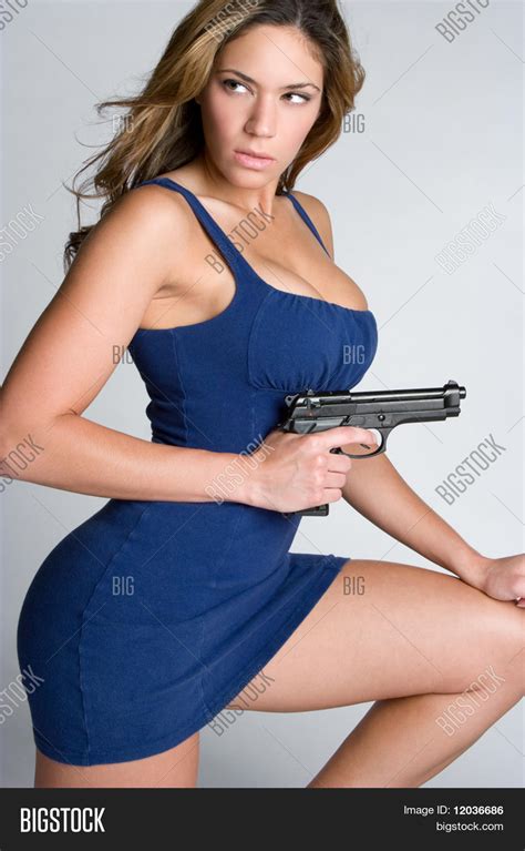 Woman Holding Gun Image Photo Free Trial Bigstock