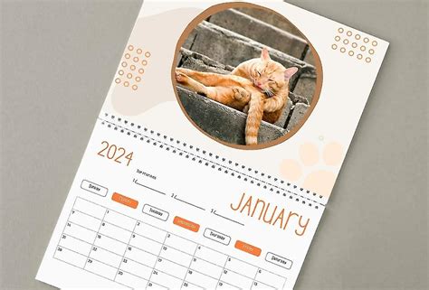 Calendrier Mural Calendrier Fond De Chat Janvier