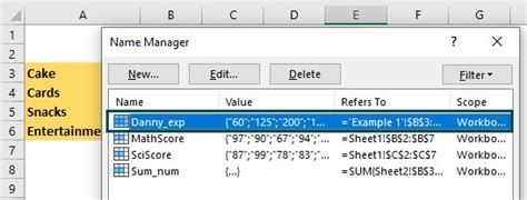 Name Manager In Excel Explanation How To Use Examples