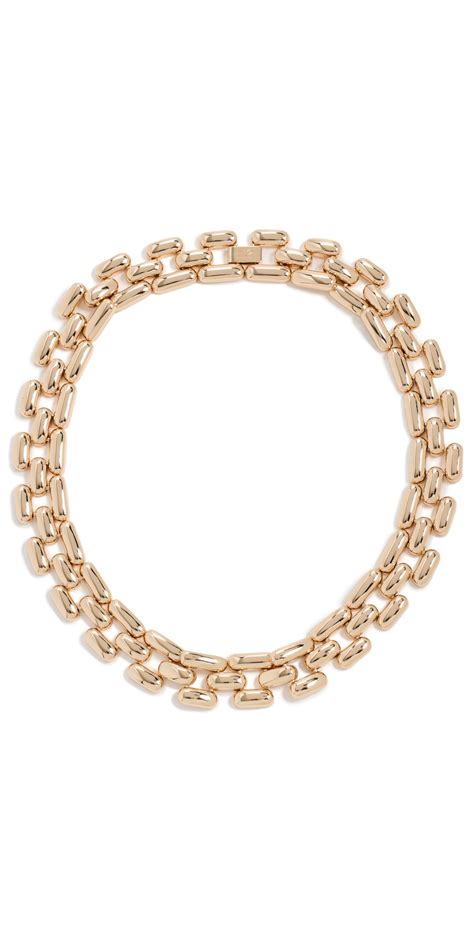 Buy Kenneth Jay Lane Square Link Chain Necklace Polished Gold At