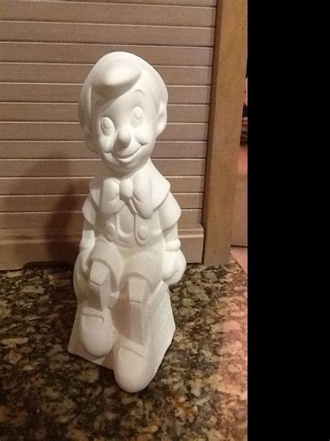 Pinocchio Disney Ceramic Bisque Figurine Rare Vintage Mold Tall Ready