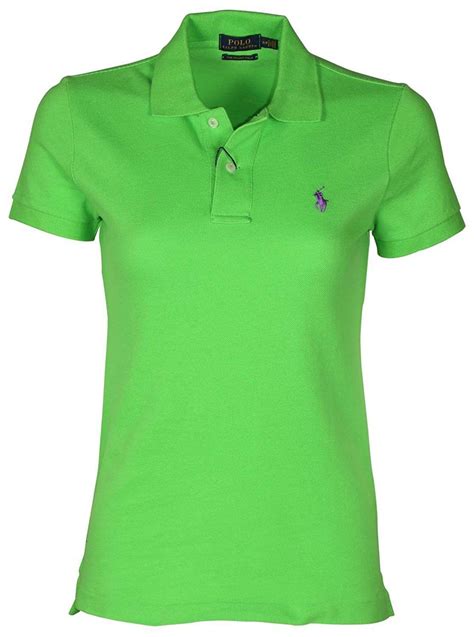 Polo Ralph Lauren Womens The Skinny Fit Mesh Polo Shirt Green S L Xl