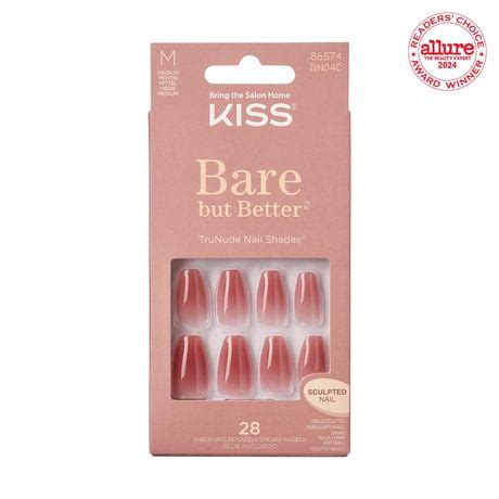 KISS Bare But Better Nails Nude Nude Fake Nail Count Medium