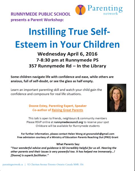 Self Esteem Flyer V2 Runnymede Public School Council