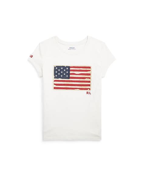 Polo Ralph Lauren Big Girls Flag Cotton Jersey T Shirt Macys