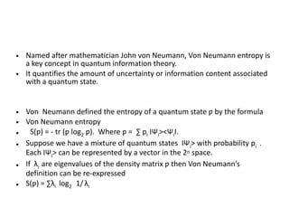 quantum entropy   lecture notes