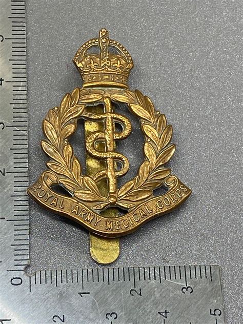 Original Ww1 Ww2 British Army Royal Army Medical Corps Cap Badge