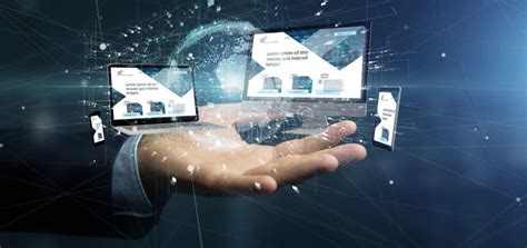 Businessman Holding a Devices Connected To a Global Business Net Stock ... 