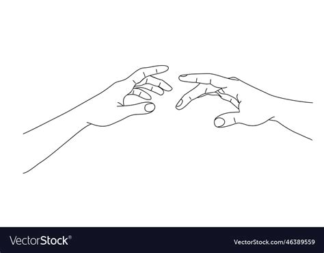 Two Hands Reaching Towards Each Other Royalty Free Vector