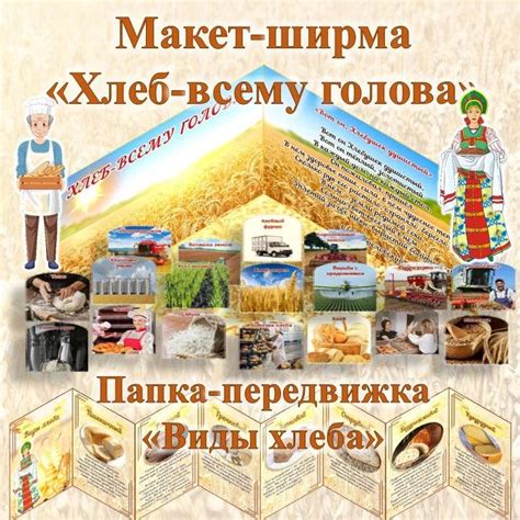 Макет-ширма "Хлеб-всему голова" + папка-передвижка "Виды хлеба"