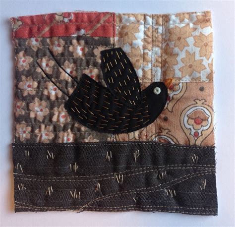 Patchwork Bird Textile Fibre By Undergroundstitcher On Etsy