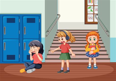 School bullying with student cartoon characters 13651267 Vector Art at ...