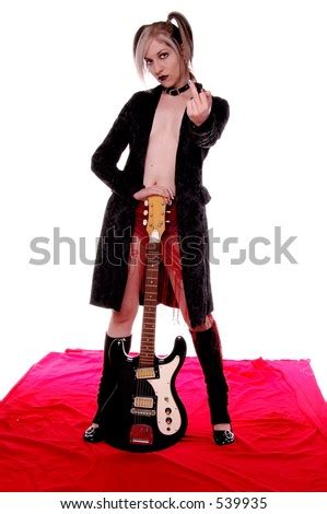 Nude Goth Rock Guitar Player Flying Stock Photo 539935 Shutterstock
