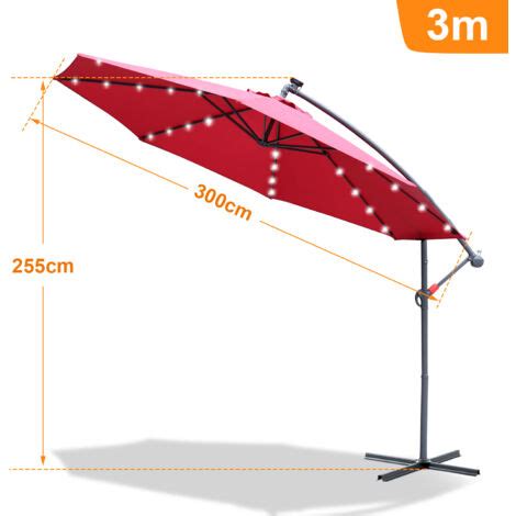 Tolletour Parasol Avec Led Parasol De Jardin Pliable Parasol De Plage