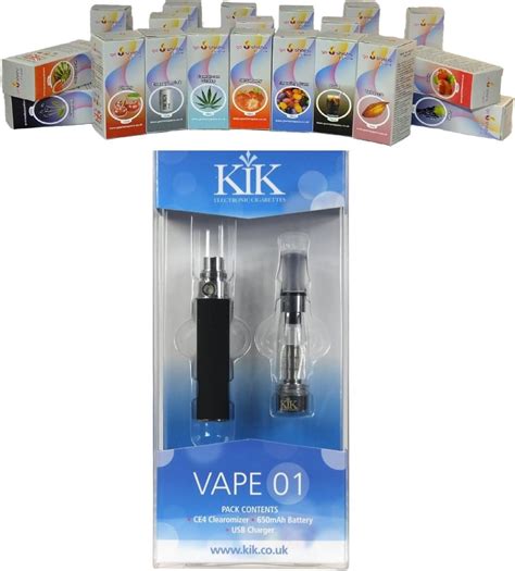 Kik Black Electronic Vape 01 With Usa Red Tobacco Flavour 10ml E Lquid