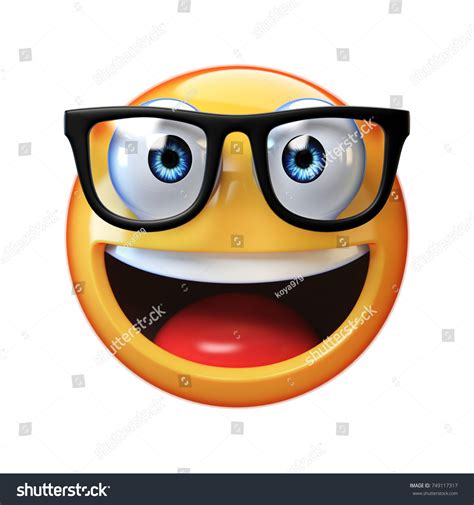 Nerd Face Emoji Clever Emoticon Glasses Stock Vector 59 OFF