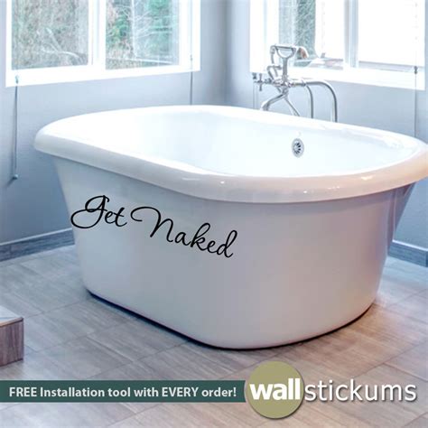 Get Naked Wall Decal Vinyl Wall Art Decal Bathroom Decor Etsy
