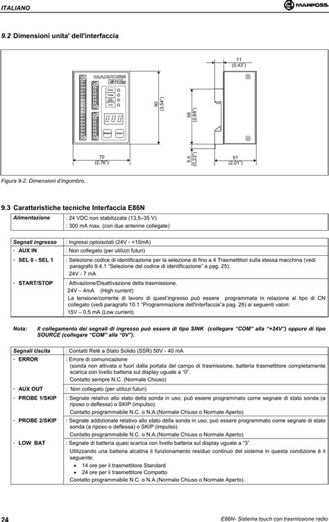 Marposs E86NB Wireless Industrial Telemeter System User Manual D31019BM70