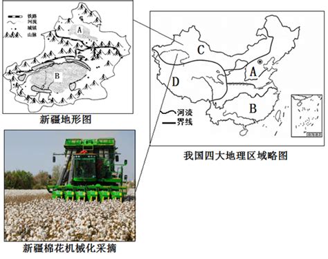 阅读图文材料，完成下列问题。材料一 阿克苏冰糖心苹果产于新疆阿克苏温宿县位于天山南麓，被称为新疆的“水果皇后”，更以其独特的“冰糖心”（果糖在