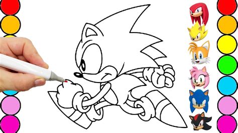 Sonic Team Coloring Pages Sonic The Hedgehog Teils Shadow Amy Rose Knuckles Draw Compilation