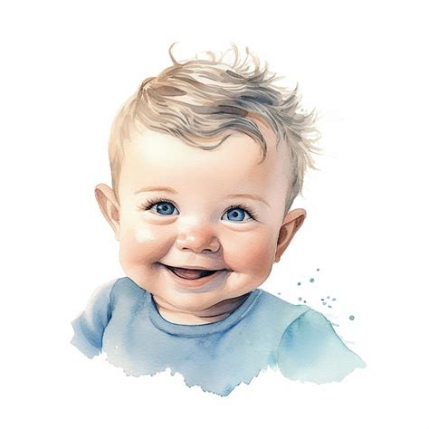 Premium Ai Image Adorable Baby On Watercolor Illustration