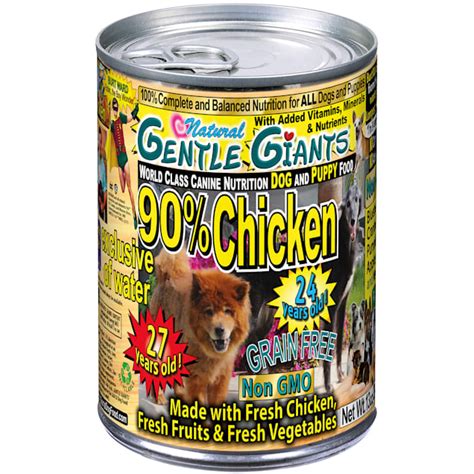 Gentle Giants 90 Chicken World Class Wet Dog Food 13 Oz Case Of 12