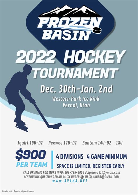Ashley Valley Amateur Hockey Association Frozen Basin Vernal Ut Hockey Tournament Travel Sports