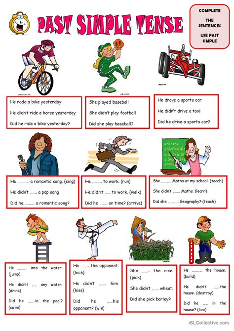 Simple Past Tense English Esl Worksheets Pdf And Doc