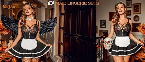 Amazon Avidlove Women S Sexy Babydoll Lingerie Set Maid Costume Black Small Clothing