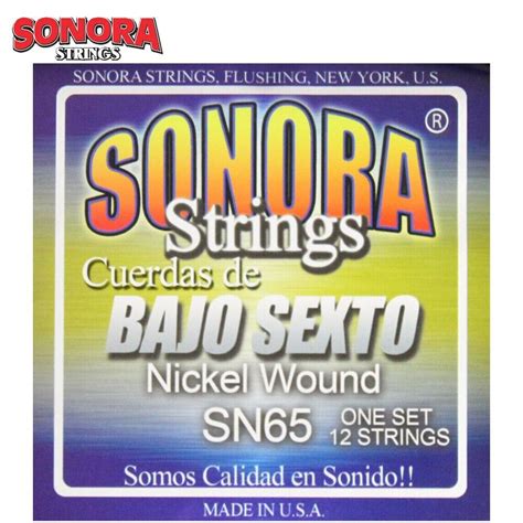 Sonora Sn Cuerdas De Bajo Sexto Nickel Wound Guitar Strings Made In