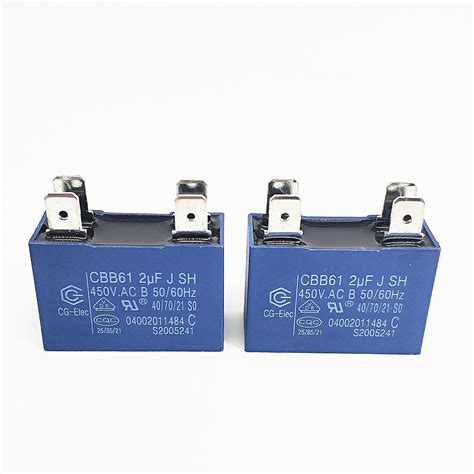 Cg 2UF 450V Cbb61 AC Motor Ceiling Fan Capacitor China Single Phase