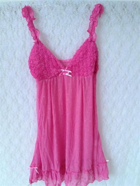 FASHION CARE 2U L1144 2 Sexy Pink Sheer Babydoll Sleepwear Lingerie